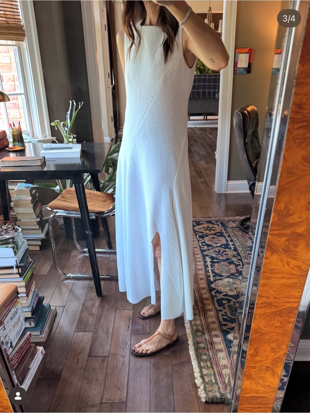 Tibi white dress with slit